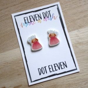 Glinda Good Witch Wizard of Oz Watercolor Earrings